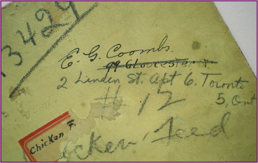 Edith Grace Coombs Back Notes